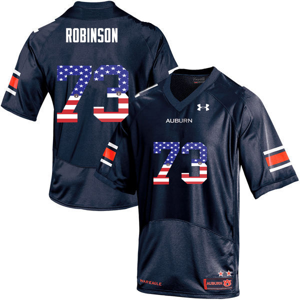 Men's Auburn Tigers #73 Greg Robinson USA Flag Fashion Navy College Stitched Football Jersey